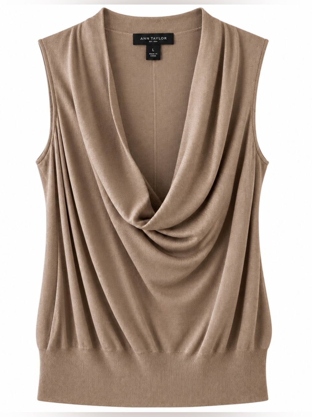 Ann Taylor Silk-Blend Draped Cowl Neck Top